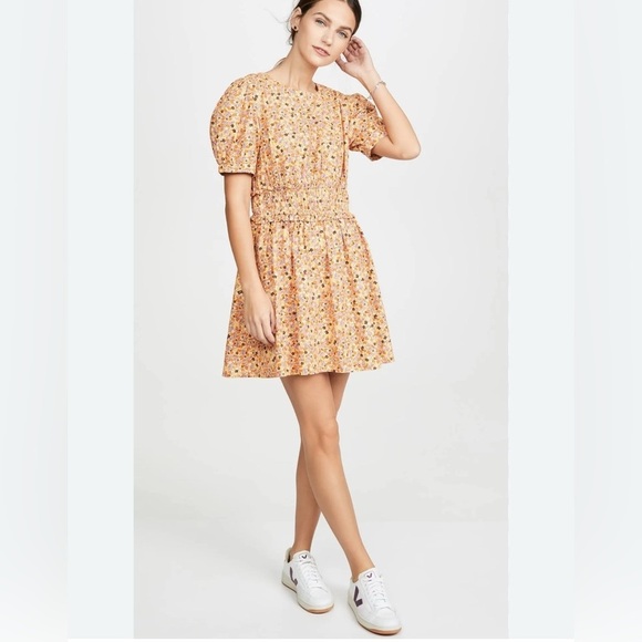 Free people boho French boho mini honey combo pennie puff sleeve dress - Picture 1 of 6